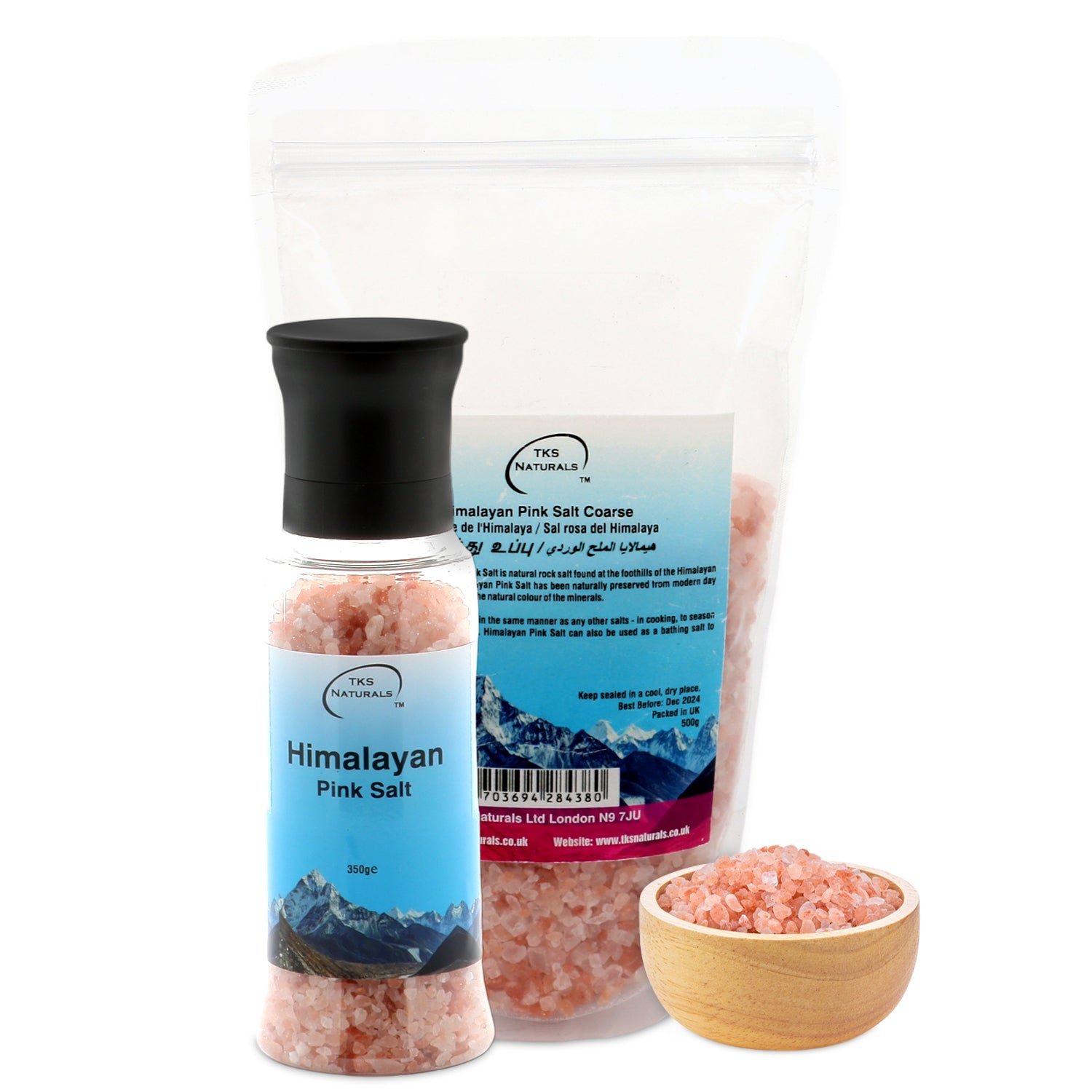 Himalayan Dark pink salt Grinder & Packet refill set