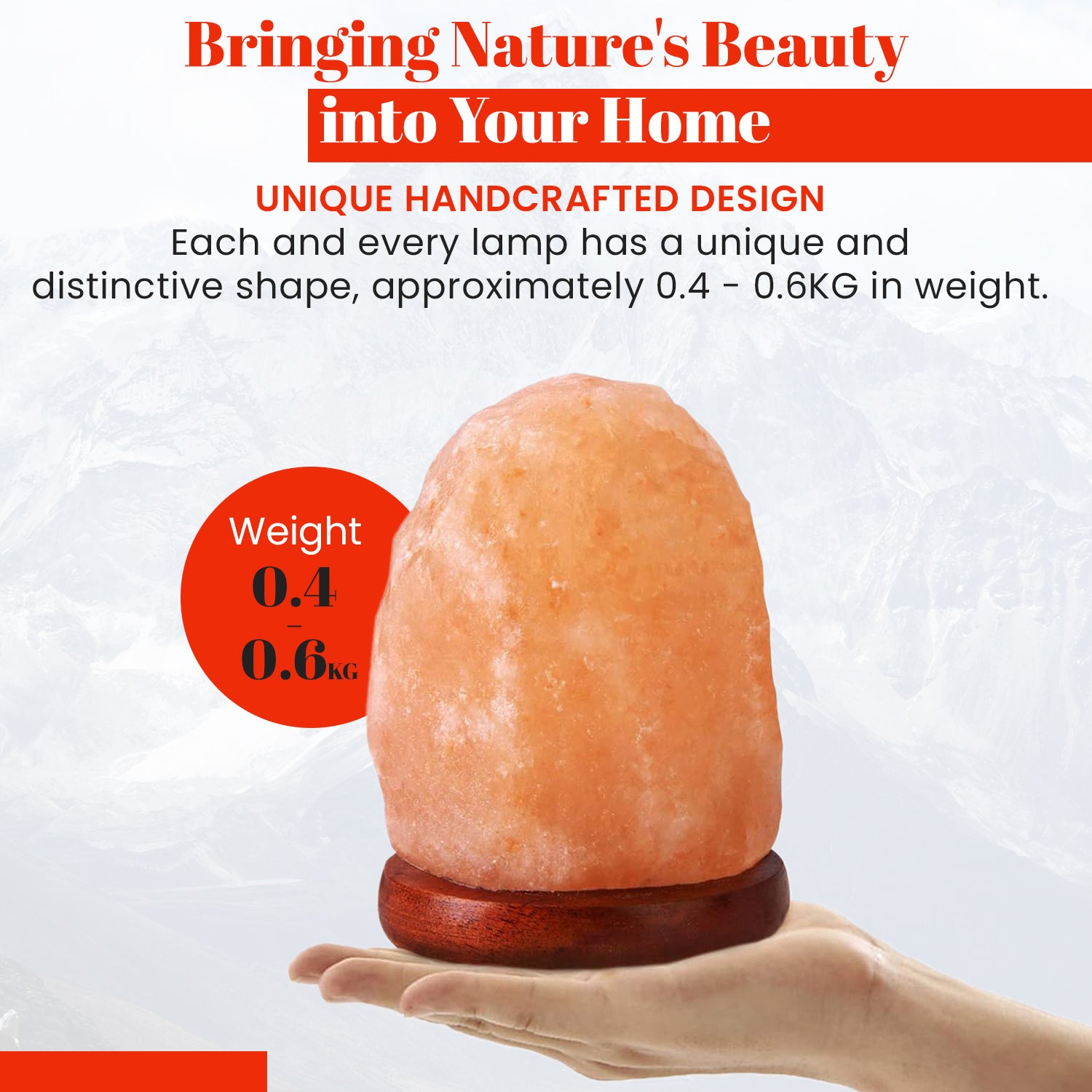 Himalayan Pink Salt Lamp on wooden Base